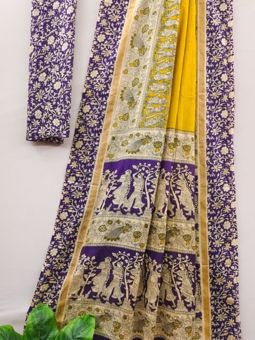 Traditional kalamkari mul cotton saree