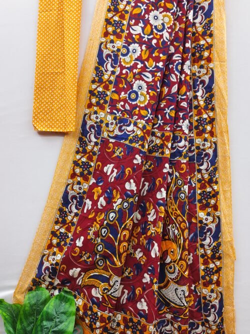 Traditional kalamkari mul cotton saree